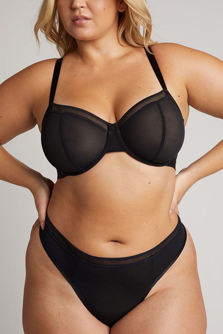 Bras Negative Underwear | Sieve Balconette Bra Black