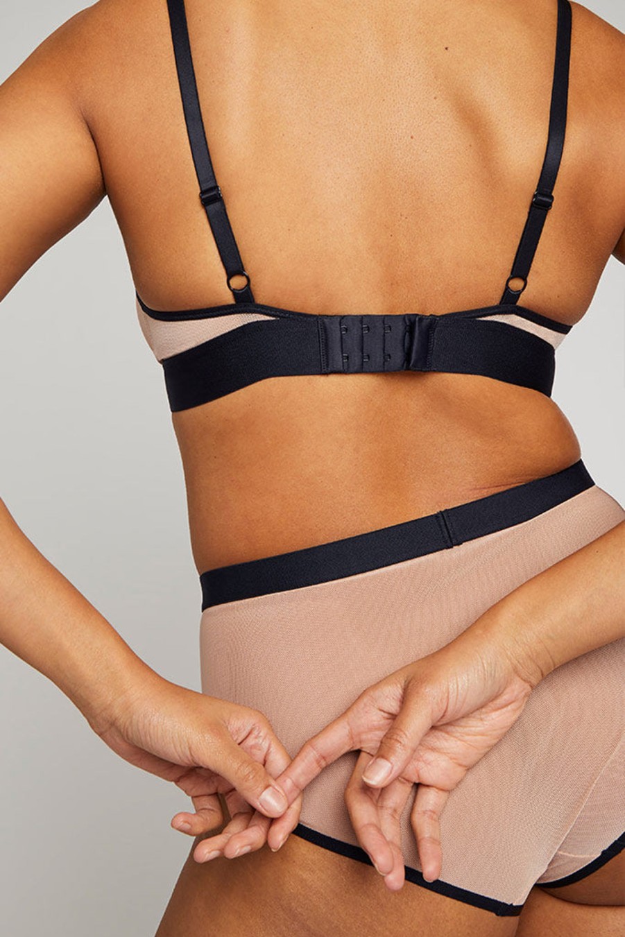 Bras Negative Underwear | Sieve Triangle Bra Buff + Black